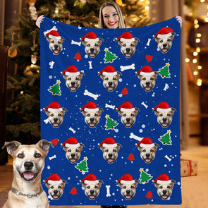 Christmas Pet Blanket Custom Pet Photo Blankets Custom Christmas Pet Fleece Throw Blanket