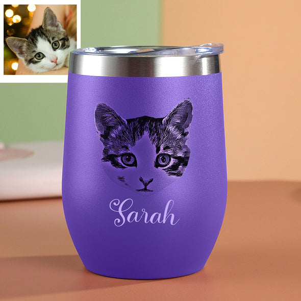 Custom 12oz Pet Tumbler with Photos Custom Pet Stainless Steel Tumbler Christmas Gift