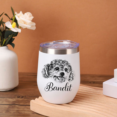 Custom 12oz Pet Tumbler with Photos Custom Pet Stainless Steel Tumbler Christmas Gift