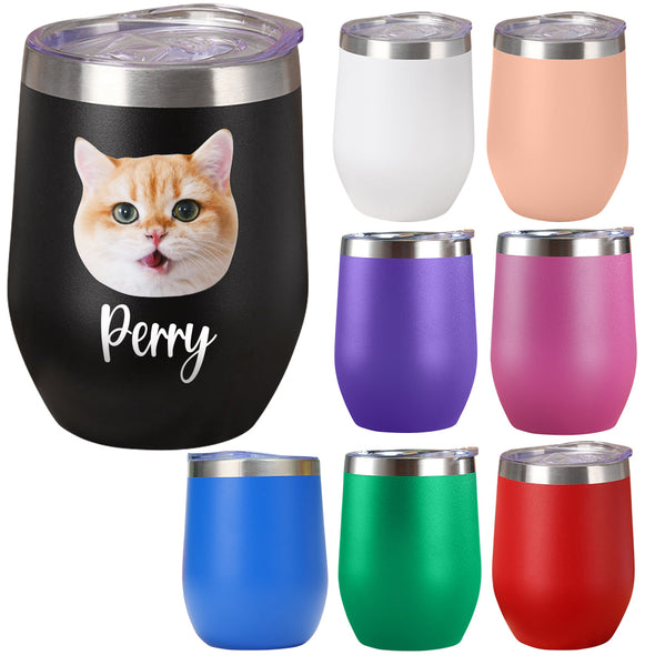 Custom 12oz Pet Tumbler with Photos Custom Pet Stainless Steel Tumbler Christmas Gift