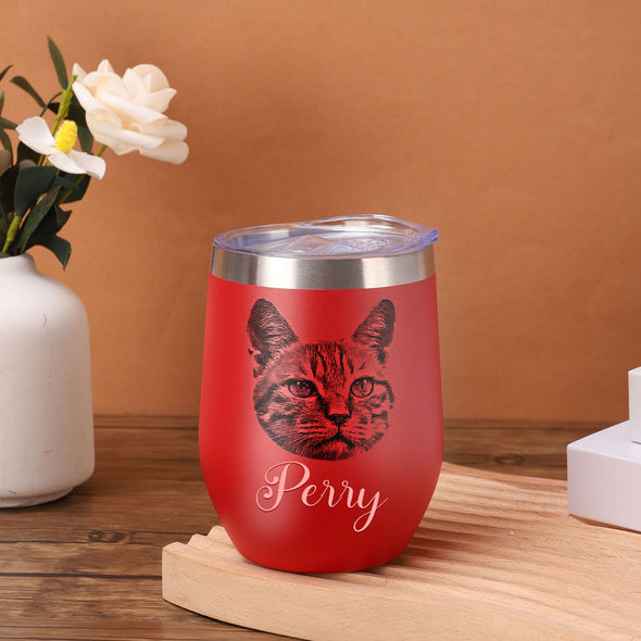 Custom 12oz Pet Tumbler with Photos Custom Pet Stainless Steel Tumbler Christmas Gift