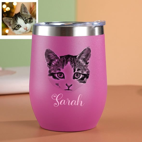 Custom 12oz Pet Tumbler with Photos Custom Pet Stainless Steel Tumbler Christmas Gift