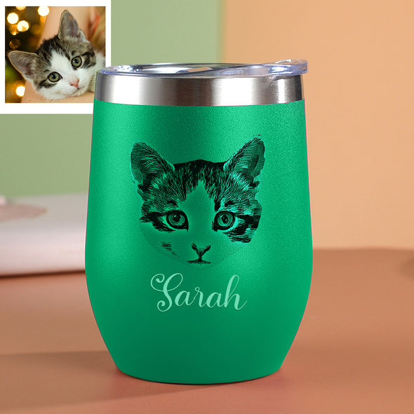 Custom 12oz Pet Tumbler with Photos Custom Pet Stainless Steel Tumbler Christmas Gift