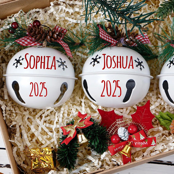 Custom 2025 Christmas Jingle Bell Personalized Christmas Tree Ornament Custom Bell Ornament Christmas Gift