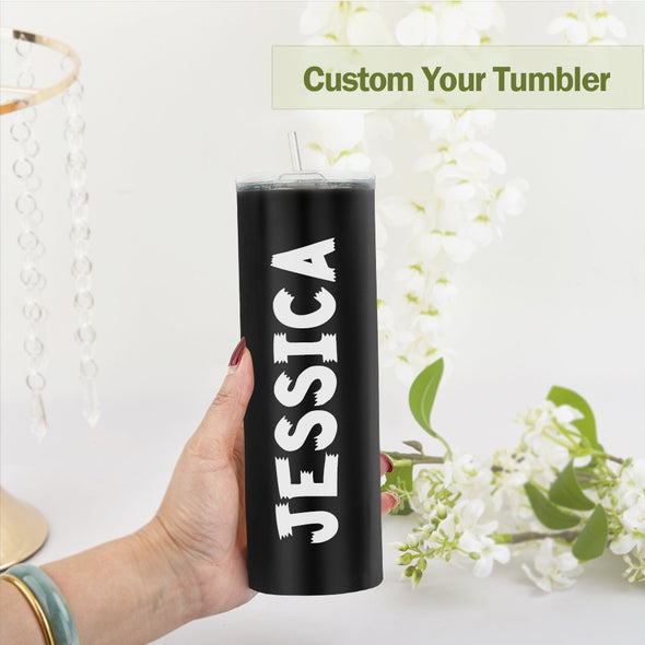 Custom 20oz Name Tumbler Cup Custom Skinny Stainless Steel Tumblers with Name Christmas Gift