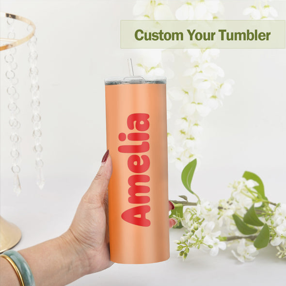 Custom 20oz Name Tumbler Cup Custom Skinny Stainless Steel Tumblers with Name Christmas Gift