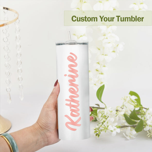 Custom 20oz Name Tumbler Cup Custom Skinny Stainless Steel Tumblers with Name Christmas Gift