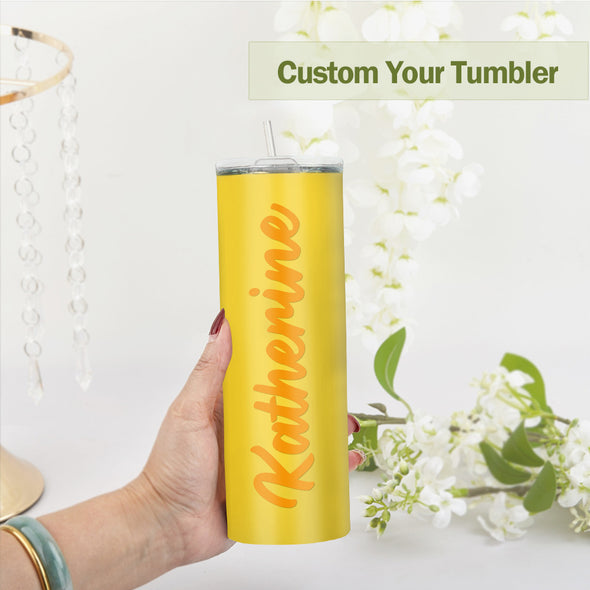 Custom 20oz Name Tumbler Cup Custom Skinny Stainless Steel Tumblers with Name Christmas Gift