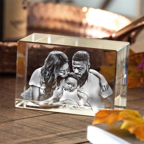 Custom 3D Crystal Photo Personalized Gifts with 3D Laser Photo Engraved Crystal Gift Christmas Gift