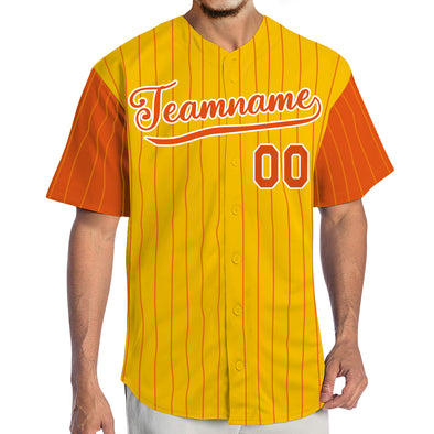 Custom Yellow Authentic Baseball Jerseys Soprts Uniform with Name Team Name Logo for Adult Kids