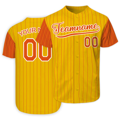 Custom Yellow Authentic Baseball Jerseys Soprts Uniform with Name Team Name Logo for Adult Kids