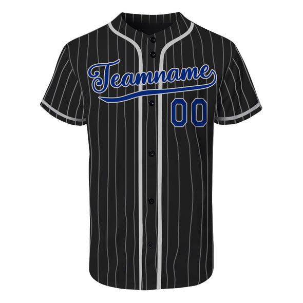 Custom Varsity Baseball Uniform Custom Black Pinstripe Baseball Jerseys for Adult and Kids