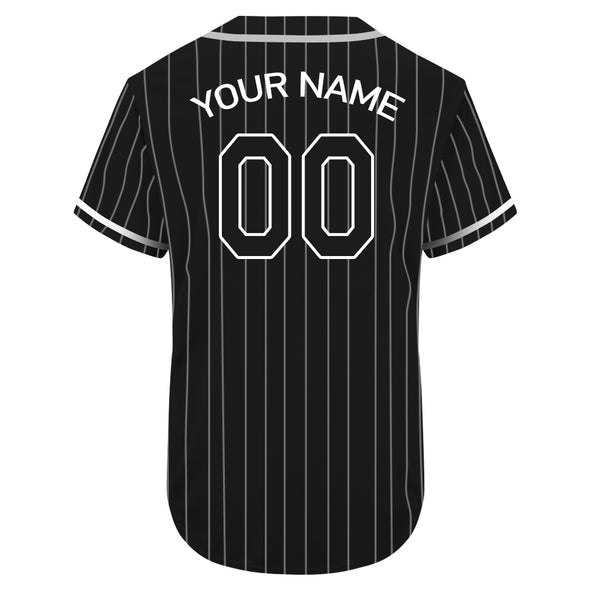 Custom Black Pinstripe Baseball Jerseys Personalized Baseball Uniform for Adult and Kids