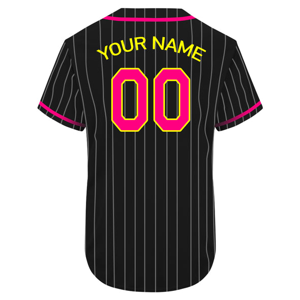 Custom Black Pinstripe Baseball Jerseys Personalized Baseball Uniform for Adult and Kids