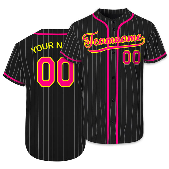 Custom Black Pinstripe Baseball Jerseys Personalized Baseball Uniform for Adult and Kids