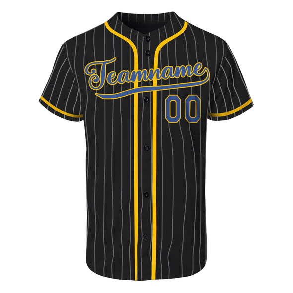 Custom Black Pinstripe Baseball Jerseys Personalized Baseball Uniform for Adult and Kids