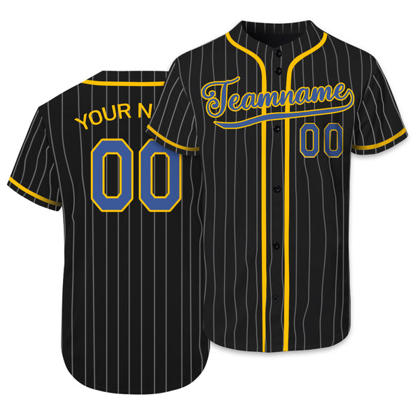 Custom Black Pinstripe Baseball Jerseys Personalized Baseball Uniform for Adult and Kids