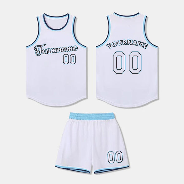 Custom Basketball Team Jersey Sportwear Sets Black White Team Basketball Uniforms for Men Women
