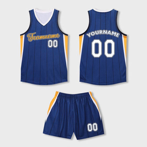 Custom Basketball Team Pinstripe Uniforms Sets