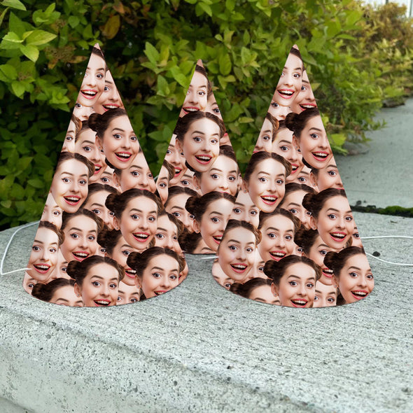 Custom Birthday Party Hat with Faces Personalized Novelty Party Hats for Birthday Celebrations and Parties