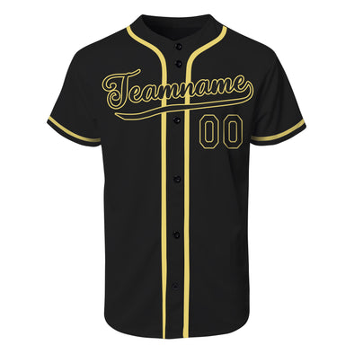 Custom Black Yellow Authentic Baseball Jersey