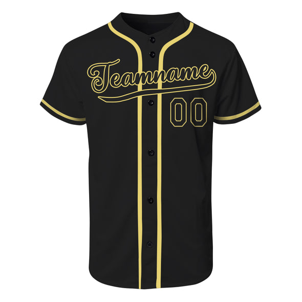 Custom Black Yellow Authentic Baseball Jersey