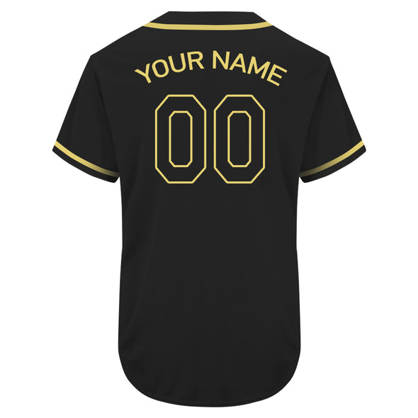 Custom Black Yellow Authentic Baseball Jersey