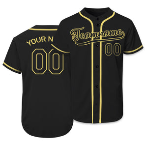 Custom Black Yellow Authentic Baseball Jersey