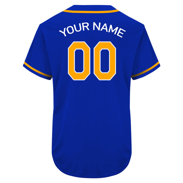 Personalized Blue Orange Authentic Baseball Jersey