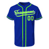 Personalized Blue Green Authentic Baseball Jersey