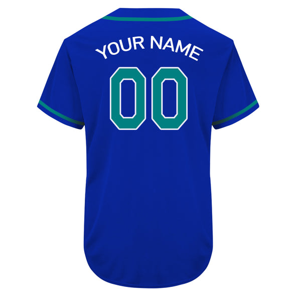 Custom Blue Green Authentic Baseball Jersey