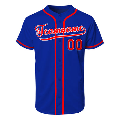 Custom Blue Red Authentic Baseball Jersey