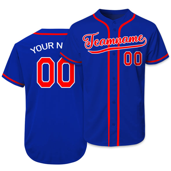 Custom Blue Red Authentic Baseball Jersey