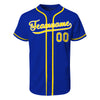 Custom Blue Yellow Authentic Baseball Jersey