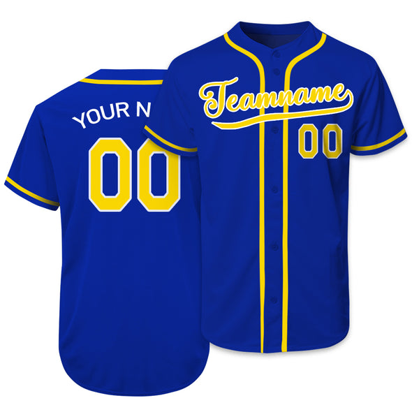 Custom Blue Authentic Baseball Jerseys Personalized Varsity Baseball Uniform with Name and Logo