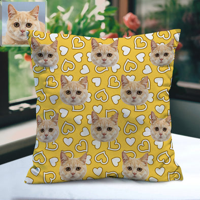Custom Cat Face Pillow Decorative Cushion Cover Pet Face Pillow Decorative Cat Throw Pillows
