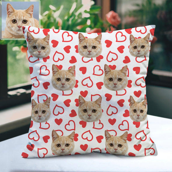 Custom Cat Face Pillow Decorative Cushion Cover Pet Face Pillow Decorative Cat Throw Pillows