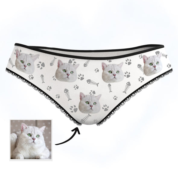 Custom Cat Photo Panties Cat Face on Underwear