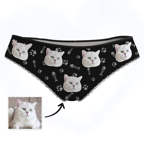 Custom Cat Photo Panties Cat Face on Underwear