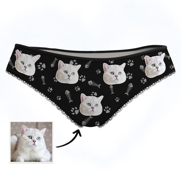 Custom Cat Photo Panties Cat Face on Underwear