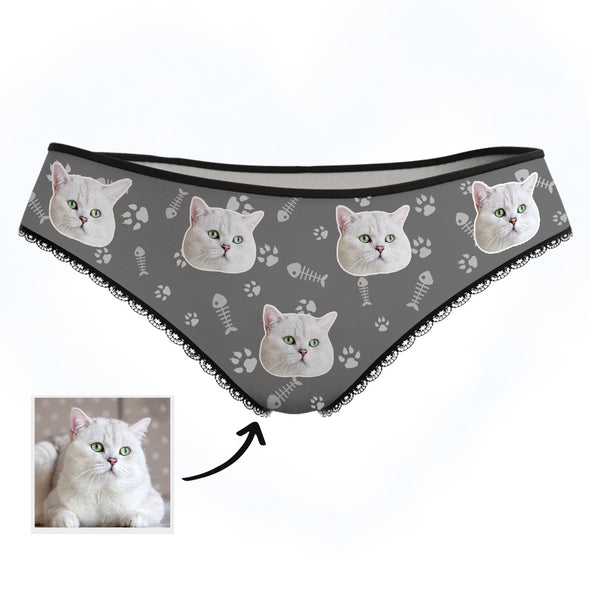 Custom Cat Photo Panties Cat Face on Underwear