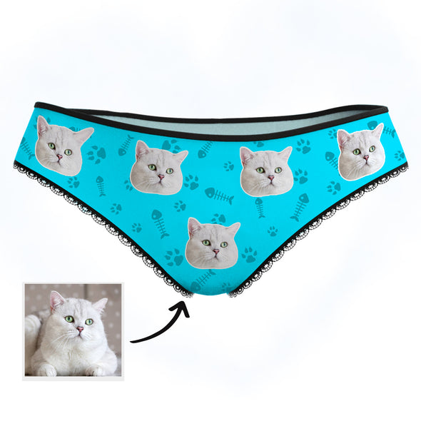 Custom Cat Photo Panties Cat Face on Underwear