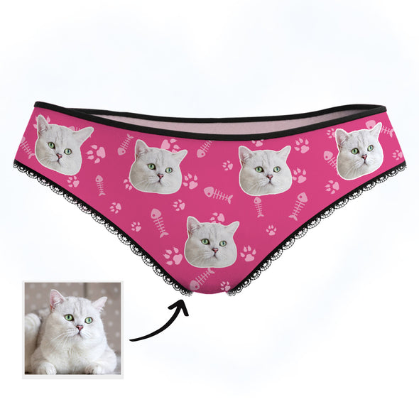 Custom Cat Photo Panties Cat Face on Underwear