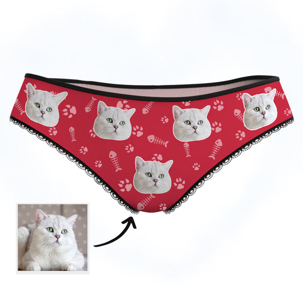 Custom Cat Photo Panties Cat Face on Underwear