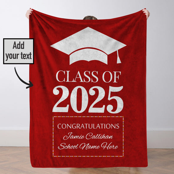 Custom Class of 2025 Graduation Blanket Graduation Gifts Blanket High School College Graduation Gifts