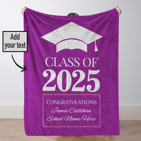Custom Class of 2025 Graduation Blanket Graduation Gifts Blanket High School College Graduation Gifts