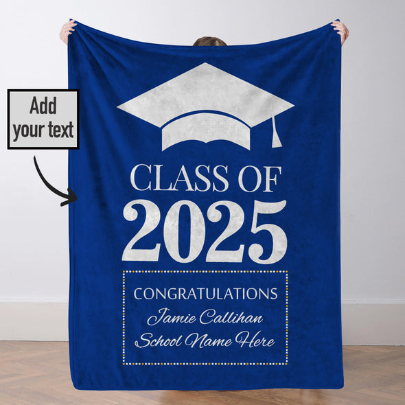 Custom Class of 2025 Graduation Blanket Graduation Gifts Blanket High School College Graduation Gifts