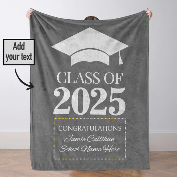 Custom Class of 2025 Graduation Blanket Graduation Gifts Blanket High School College Graduation Gifts