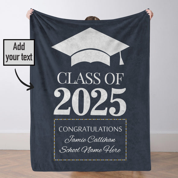 Custom Class of 2025 Graduation Blanket Graduation Gifts Blanket High School College Graduation Gifts