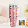 Custom Dog Photo Stainless Steel Tumbler with Handle Custom Dog Photo Cup 40oz Tumbler Christmas Gift